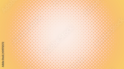 Retro halftone pattern. Simple pop art template. Warm orange color. Stock vector illustration
