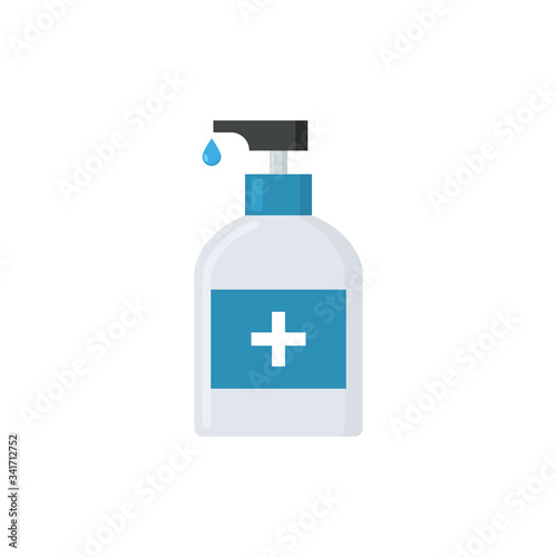Alcohol hand disinfection soap icon. Coronavirus hand gel disinfect bottle alcohol sanitizer