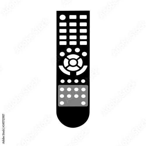 Remote control icon on white background. Silhouette vector design.