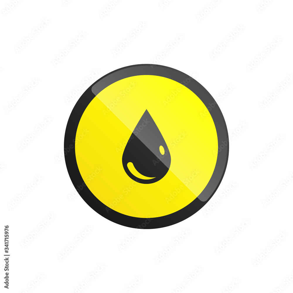 Round sign with a drop symbol is isolated on a white background. Flat vector illustration, eps 10. Round sign with a drop symbol is isolated on a white background. Flat vector illustration, eps 10.