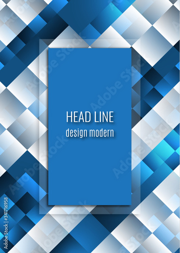 Tech abstract geometric background. Overlapping squares. Corporate design. Vector