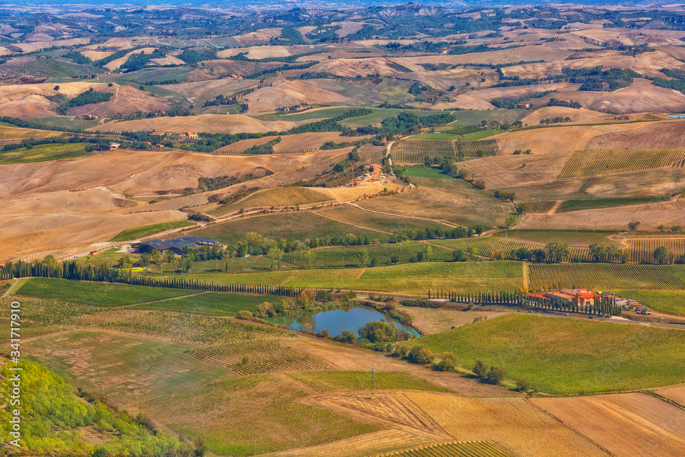 Typical autumn rural landscape of Tuscany , Italy