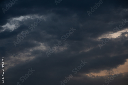 Background of dark sky and cloud before rain