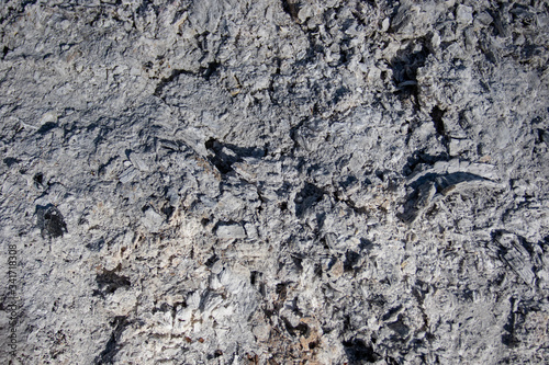The texture of the ash remaining after the burned fire
