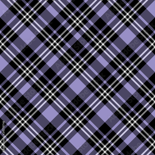 Seamless pattern in interesting black, white and violet colors for plaid, fabric, textile, clothes, tablecloth and other things. Vector image. 2