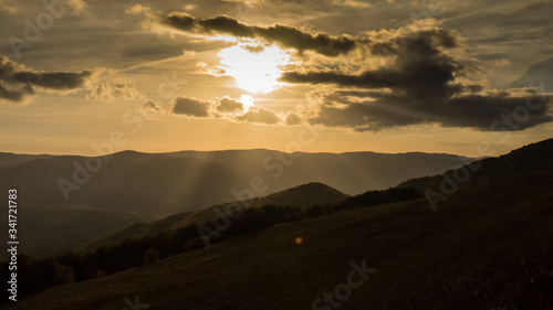 Fototapeta Naklejka Na Ścianę i Meble -  sunrise in the mountains Bieszczady