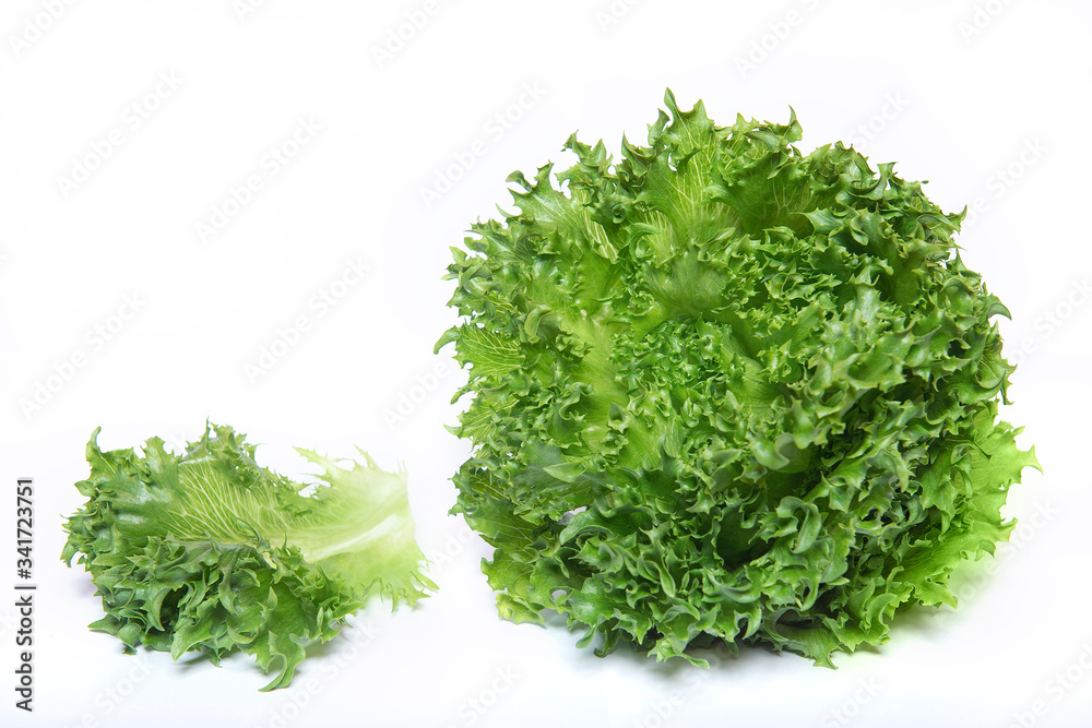 Green lettuсe on white background Green lettuсe on white background