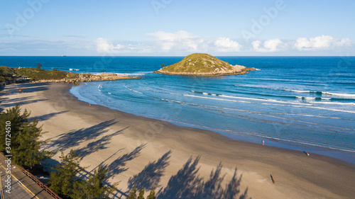 Aerial view of vila beach (Praia da Vila). Beatiful beach in Imbituba city, Santa Catarina, Brazil photo