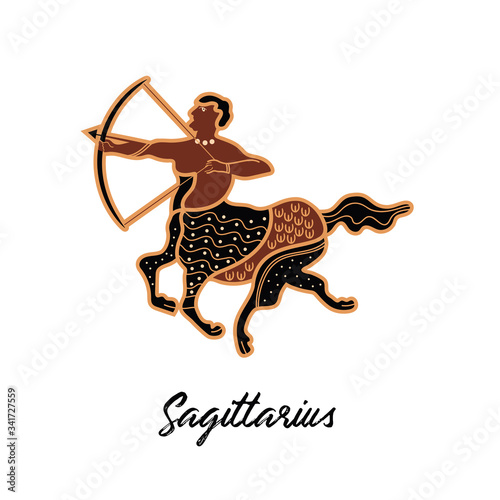 Zodiac sign Sagittarius. The symbol of the astrological horoscope.