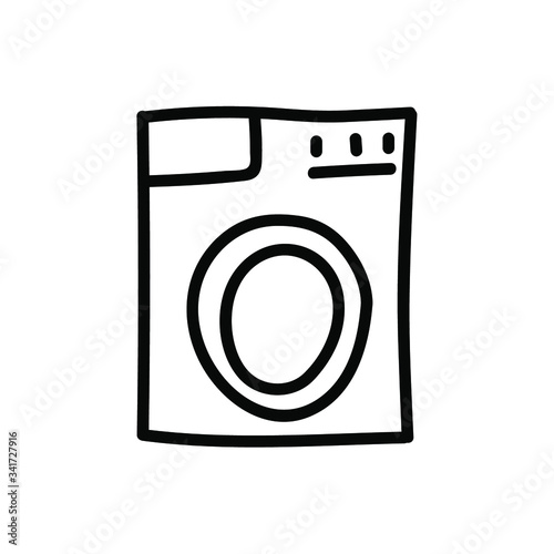 cute home washing machine simple vector icon. sketch illustration isolated on white background