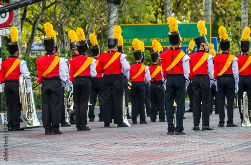 Editorial, Alor Setar, Kedah, Malaysia December 20th 2019. Student band group ready for marching.