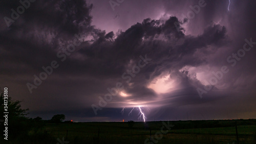 Cloud to Ground Lightning Bolts from a Severe Warned Supercell in Central Oklahoma