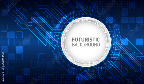 Futuristic sci fi technology background. Hi tech circuit design innovation concept. Abstract communication vector illustration.