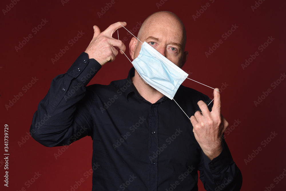 man who takes off the medical mask correctly, man who takes off the medical mask correctly,