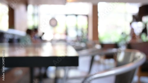 blur cafe shop with people freelancer working of city life