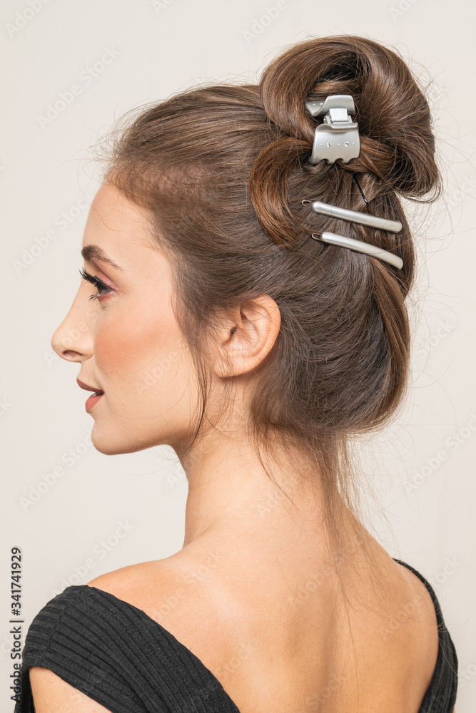 Model With Hair Clips Model With Hair Clips