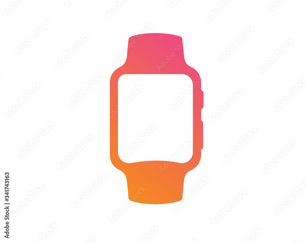 vector gradient pink to orange flat smart watch icon vector gradient pink to orange flat smart watch icon