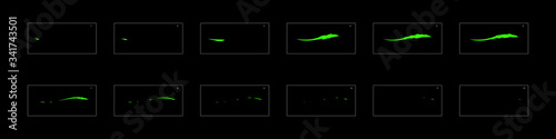 Shiny liquid trail animation effect. smoke trail animation.  frame by frame classic animation sprite sheet for game, cartoon, video, animation or motion