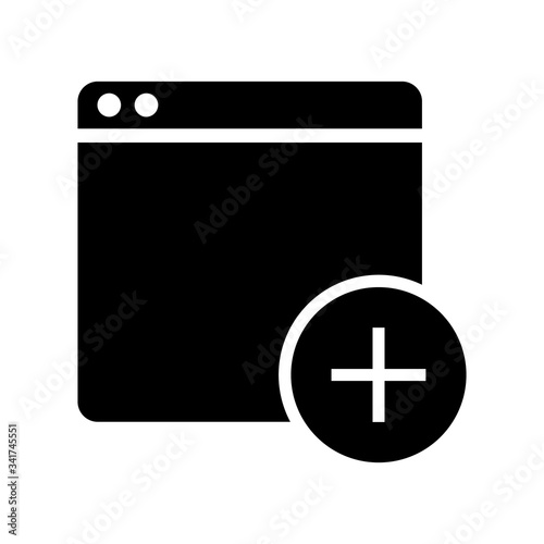 Add new browser tab, slide, or section. Line icon design.
