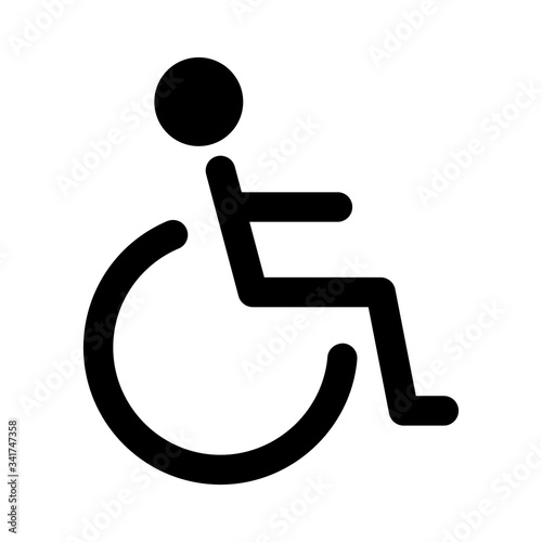 Wheelchair handicap icon. Sign for people with disabilities. Line design.
