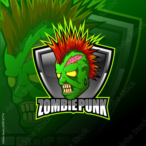 Monster zombie logo esport design illustrator