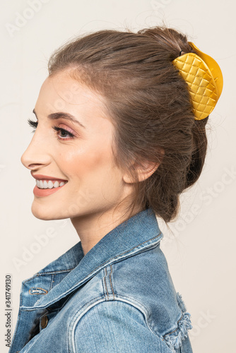 Model With Hair Clips