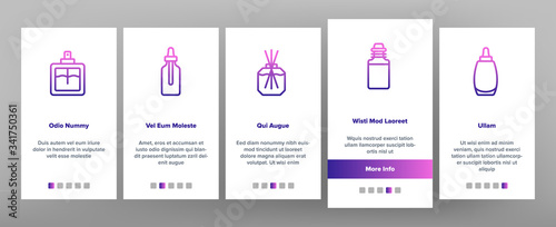 Fragrance Bottles . Fragrance Perfume Decorative Form Container And Spray, With Aromatic Sticks And Pipette Illustrations