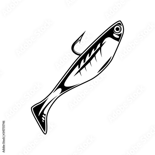 Plastic paddle tail fishing lure template