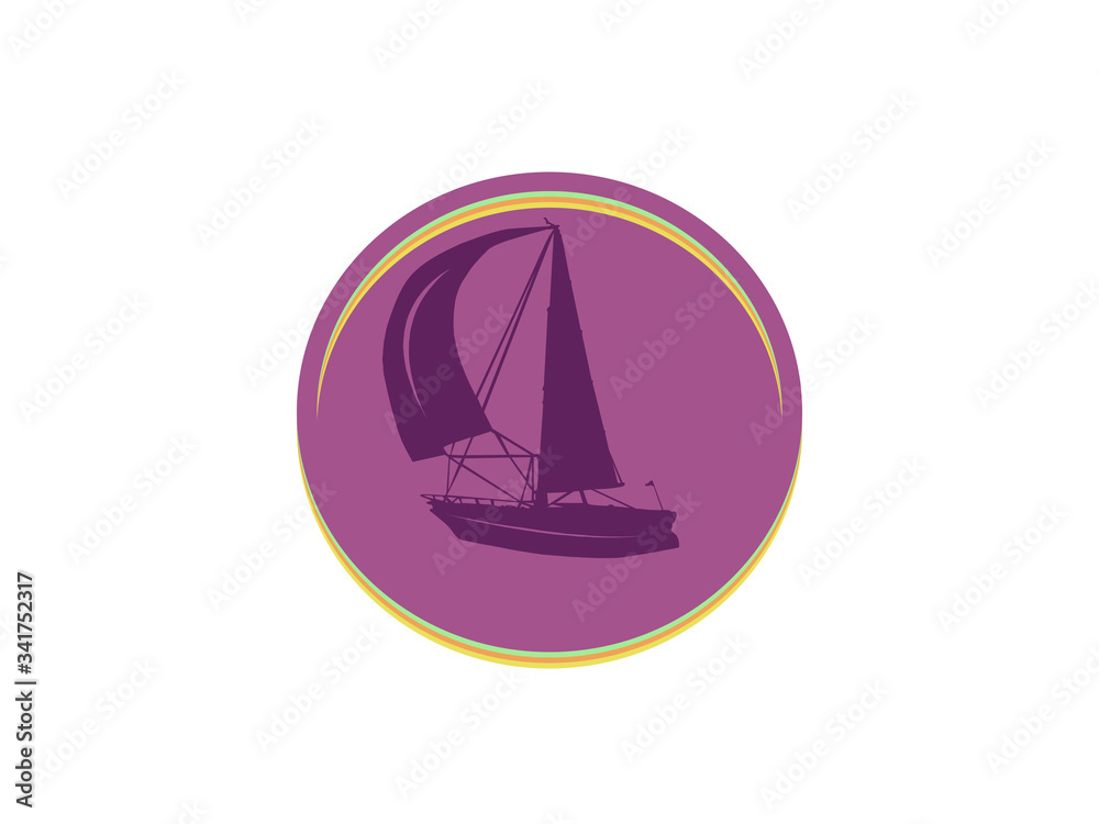 Sailboat - vector logo concept illustration. Ship sign. Sailboat - vector logo concept illustration. Ship sign.