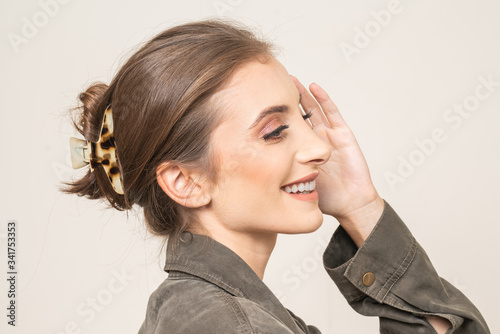 Model With Hair Clips