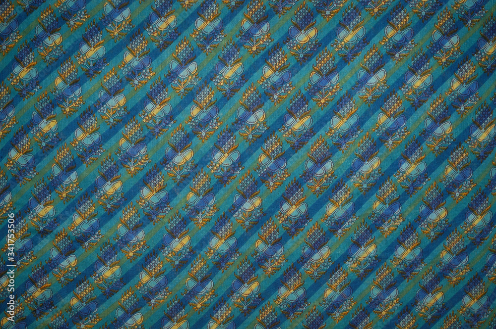 Floral design on fabric swatch , Jaipur, Rajasthan, India Floral design on fabric swatch , Jaipur, Rajasthan, India