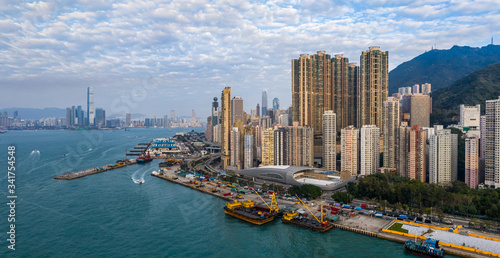 Private housing of Hong Kong from drone view