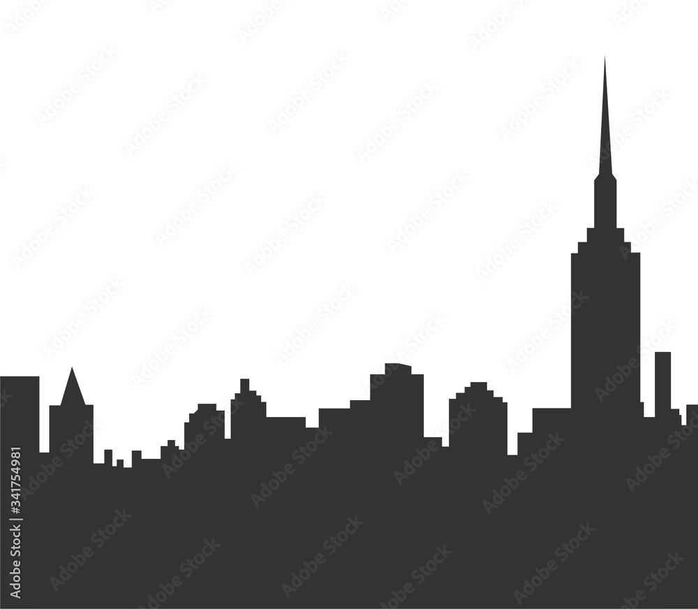 City Skyline Silhouette on white Background vector illustration eps 10
