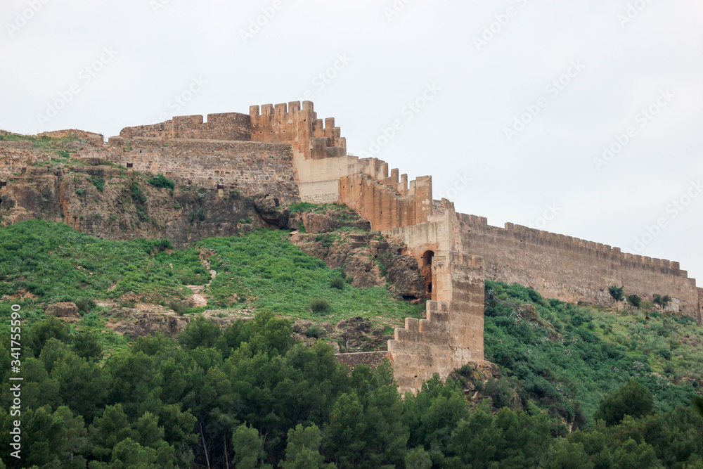 Panoramic view of the beautiful Sagunto old medieval castle in Spain