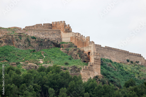 Panoramic view of the beautiful Sagunto old medieval castle in Spain