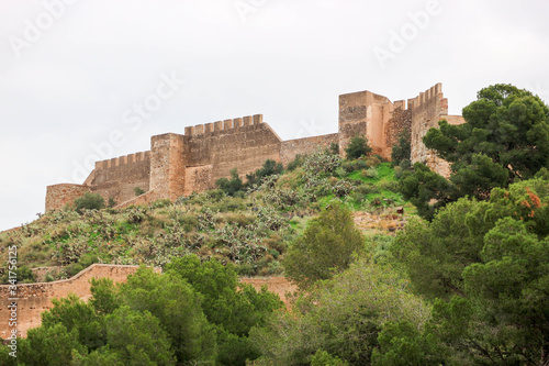 Beautiful view of stately Sagunto medieval fortress near Valencia, Spain