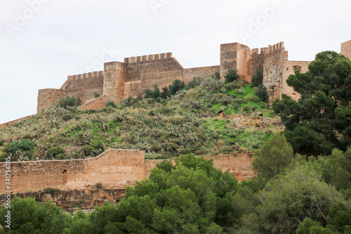 Beautiful view of stately Sagunto medieval fortress near Valencia  Spain