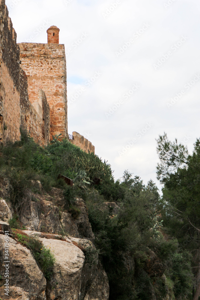 ruins of old medieval fortress in the city of sagunto spain