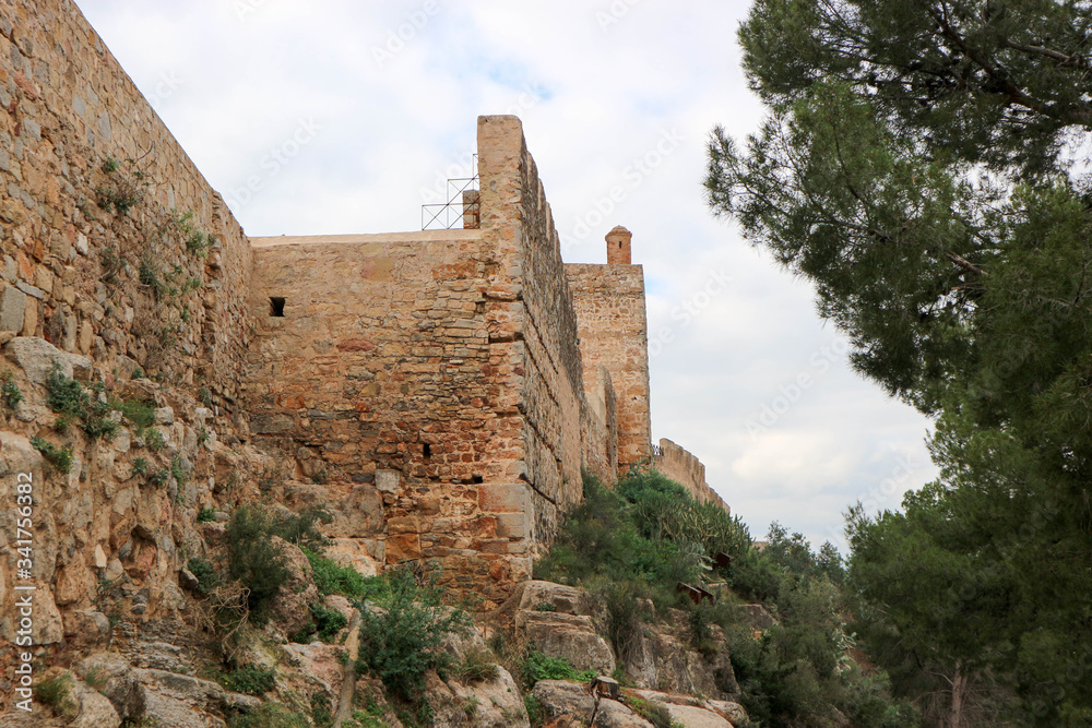 ruins of old medieval fortress in the city of sagunto spain