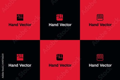 Minimal Style Hand Cube Vector Logo Variations