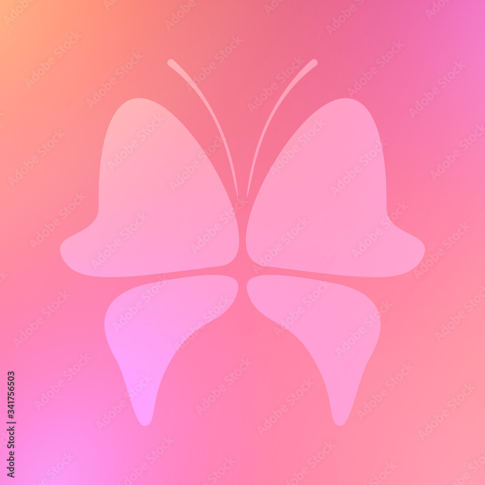 Abstract image of a butterfly on a bright multi-colored background. Illustration. Abstract image of a butterfly on a bright multi-colored background. Illustration.