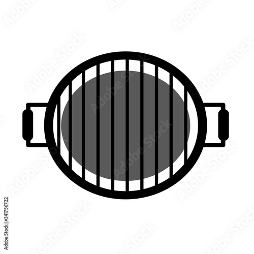 black BBQ Grill icons on white background. vector illustration
