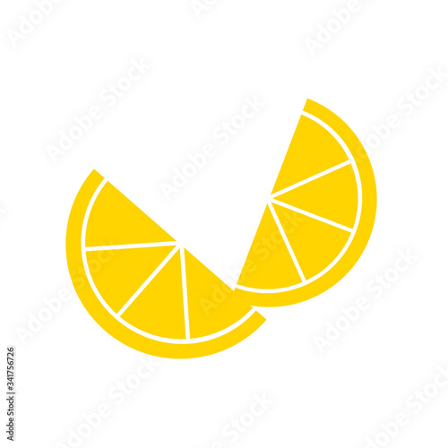 slice of half an orange. vector illustration