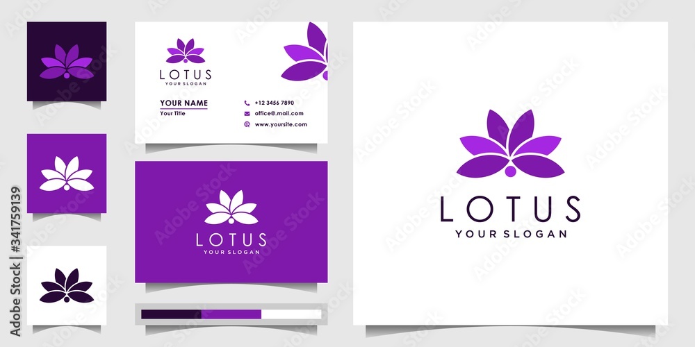 Logo with the concept of lotus, spa, natural, health, strength etc. Design template, Premium vector.