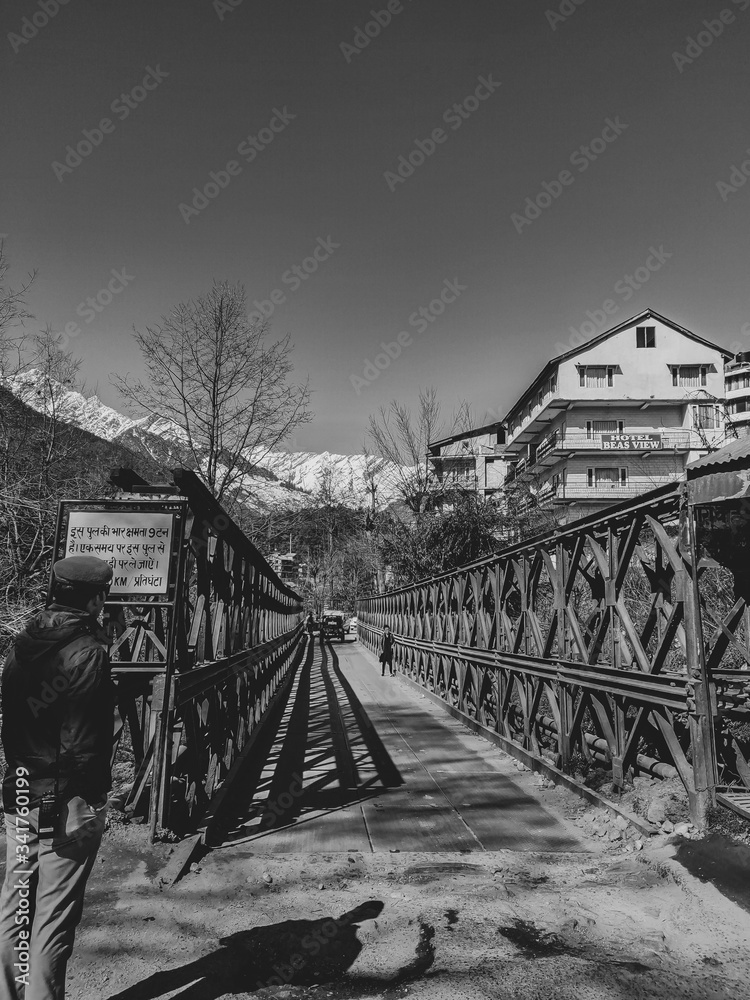 Obraz premium Black and white bridge