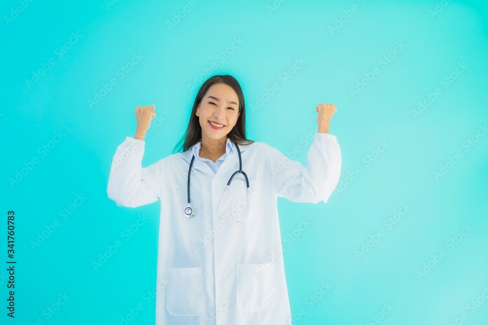 Portrait beautiful young asian doctor woman with stethoscope Portrait beautiful young asian doctor woman with stethoscope