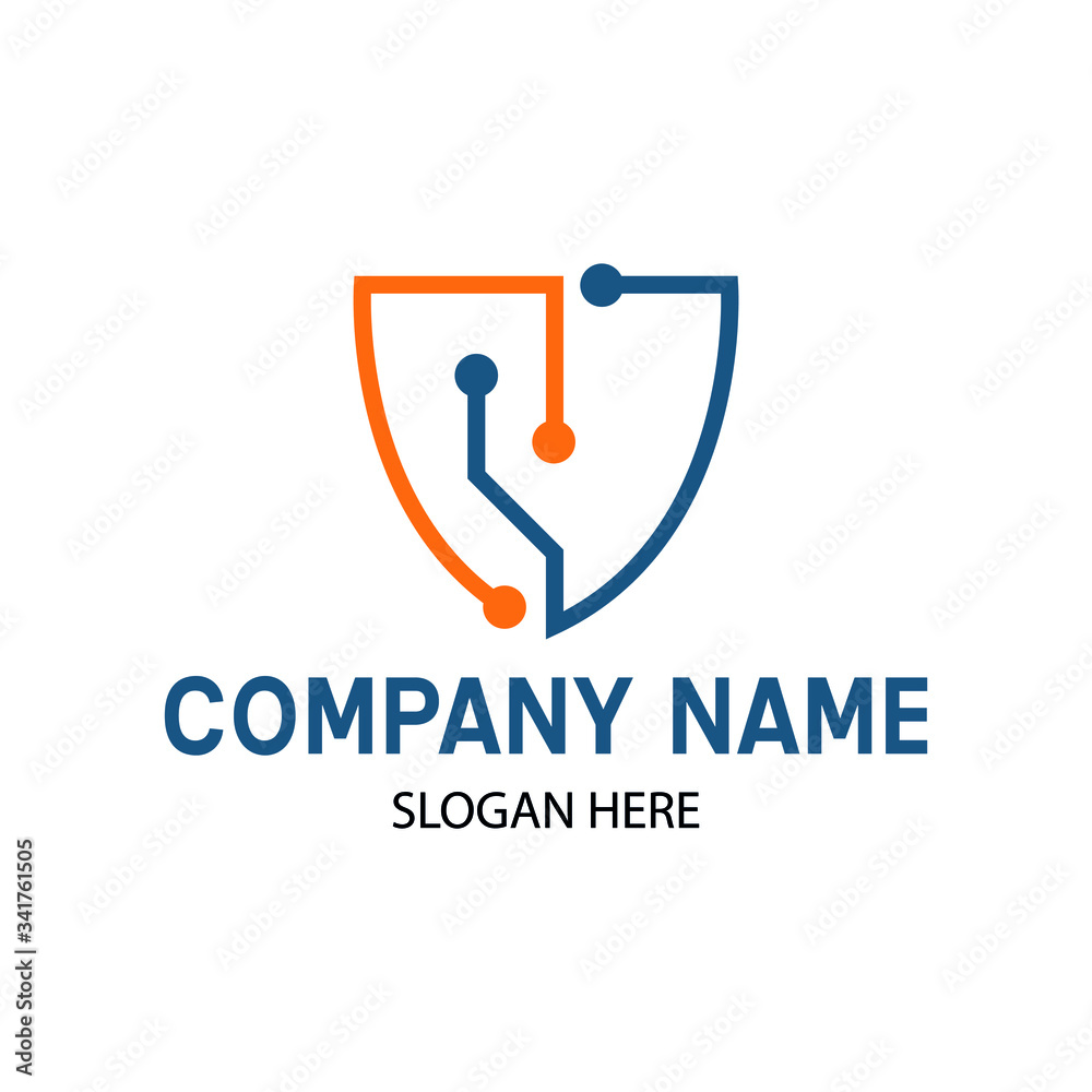 Abstract vector technology logo design. Network, internet, communication icon.