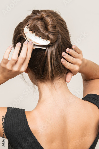 Model With Hair Clips