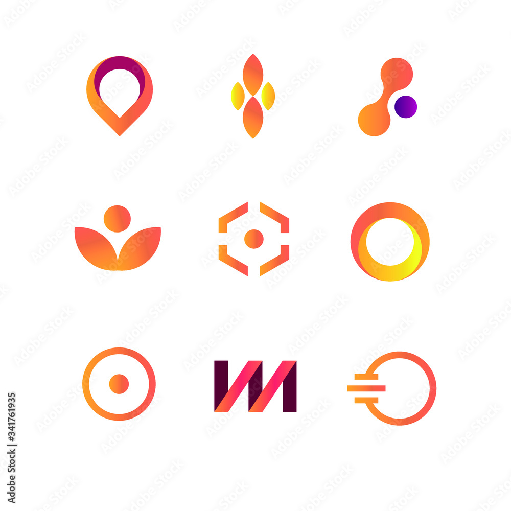 Abstract vector business logo set. Business Logo Design. Corporate Logo Design. Creative Business Vector Icons collection.