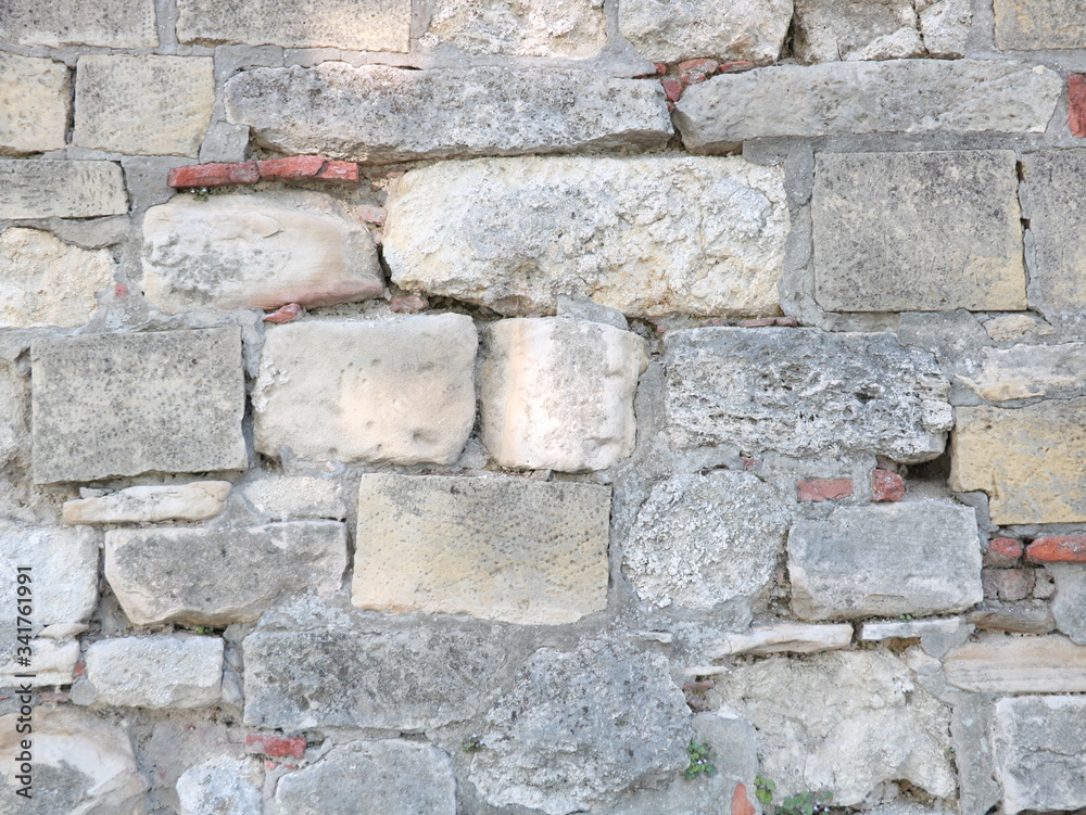 Fototapeta premium Stone wall background, retro style